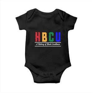 HBCU A History of Black Excellence Baby Onesie College Pride Statement Celebrating African American Achievement TS02 Black Print Your Wear