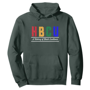 HBCU A History of Black Excellence Hoodie College Pride Statement Celebrating African American Achievement TS02 Dark Forest Green Print Your Wear