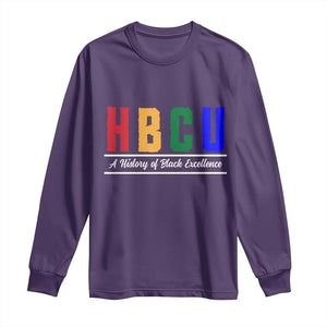 HBCU A History of Black Excellence Long Sleeve Shirt College Pride Statement Celebrating African American Achievement TS02 Purple Print Your Wear