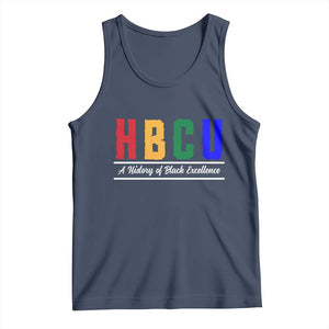 HBCU A History of Black Excellence Tank Top College Pride Statement Celebrating African American Achievement TS02 Navy Print Your Wear