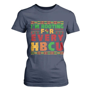 I’m Rooting for Every HBCU T Shirt For Women Pan African Pride College Support Statement TS02 Navy Print Your Wear