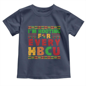 I’m Rooting for Every HBCU Toddler T Shirt Pan African Pride College Support Statement TS02 Navy Print Your Wear