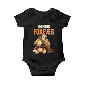 Friends Forever Viral Punch The Monkey Baby Onesie Cute Baby Monkey Hugging Plush Toy Best Friend Gift TS02 Black Print Your Wear