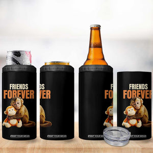 Friends Forever Viral Punch The Monkey 4 in 1 Can Cooler Tumbler Cute Baby Monkey Hugging Plush Toy Best Friend Gift TS02 Print Your Wear