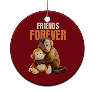 Friends Forever Viral Punch The Monkey Ceramic Ornament Cute Baby Monkey Hugging Plush Toy Best Friend Gift TS02 1pc Red Print Your Wear