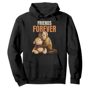 Friends Forever Viral Punch The Monkey Hoodie Cute Baby Monkey Hugging Plush Toy Best Friend Gift TS02 Black Print Your Wear