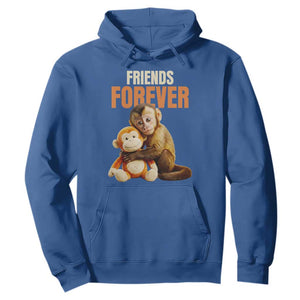 Friends Forever Viral Punch The Monkey Hoodie Cute Baby Monkey Hugging Plush Toy Best Friend Gift TS02 Royal Blue Print Your Wear