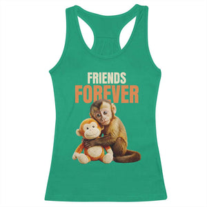 Friends Forever Viral Punch The Monkey Racerback Tank Top Cute Baby Monkey Hugging Plush Toy Best Friend Gift TS02 Irish Green Print Your Wear