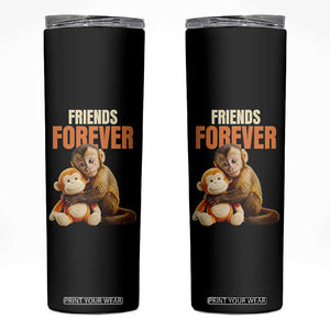 Friends Forever Viral Punch The Monkey Skinny Tumbler Cute Baby Monkey Hugging Plush Toy Best Friend Gift TS02 Black Print Your Wear