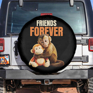 Friends Forever Viral Punch The Monkey Spare Tire Cover Cute Baby Monkey Hugging Plush Toy Best Friend Gift TS02 No hole Black Print Your Wear
