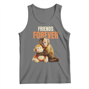 Friends Forever Viral Punch The Monkey Tank Top Cute Baby Monkey Hugging Plush Toy Best Friend Gift TS02 Black Heather Print Your Wear