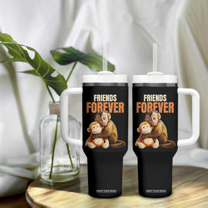 Friends Forever Viral Punch The Monkey Tumbler With Handle Cute Baby Monkey Hugging Plush Toy Best Friend Gift TS02 Print Your Wear