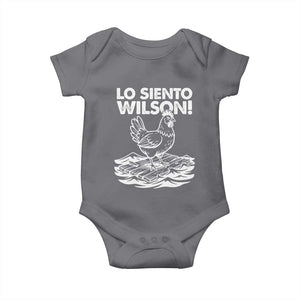 Lo Siento Wilson Funny Chicken Floating Meme Baby Onesie Viral Rooster Spanish Apology Trend TS02 Charcoal Print Your Wear