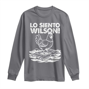 Lo Siento Wilson Funny Chicken Floating Meme Long Sleeve Shirt Viral Rooster Spanish Apology Trend TS02 Charcoal Print Your Wear