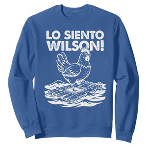 Lo Siento Wilson Funny Chicken Floating Meme Sweatshirt Viral Rooster Spanish Apology Trend TS02 Royal Blue Print Your Wear