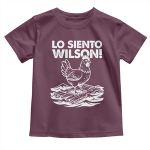 Lo Siento Wilson Funny Chicken Floating Meme Toddler T Shirt Viral Rooster Spanish Apology Trend TS02 Maroon Print Your Wear