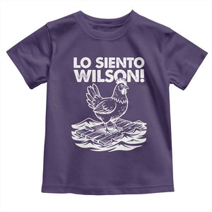Lo Siento Wilson Funny Chicken Floating Meme Toddler T Shirt Viral Rooster Spanish Apology Trend TS02 Purple Print Your Wear