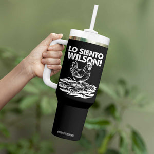 Lo Siento Wilson Funny Chicken Floating Meme Tumbler With Handle Viral Rooster Spanish Apology Trend TS02 Print Your Wear