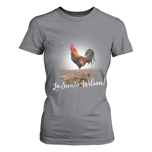 Lo Siento Wilson Funny Chicken Floating Meme T Shirt For Women Dramatic Rooster Parody Spanish Apology TS02 Charcoal Print Your Wear