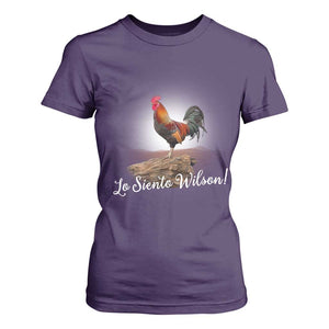 Lo Siento Wilson Funny Chicken Floating Meme T Shirt For Women Dramatic Rooster Parody Spanish Apology TS02 Purple Print Your Wear