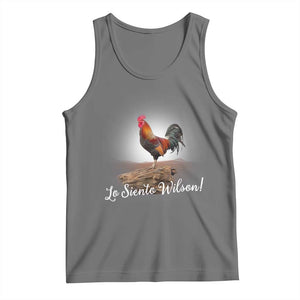 Lo Siento Wilson Funny Chicken Floating Meme Tank Top Dramatic Rooster Parody Spanish Apology TS02 Black Heather Print Your Wear