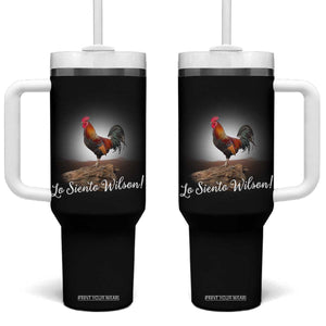 Lo Siento Wilson Funny Chicken Floating Meme Tumbler With Handle Dramatic Rooster Parody Spanish Apology TS02 One Size: 40 oz Black Print Your Wear