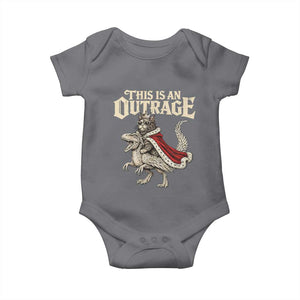 This Is an Outrage Royal Cat Baby Onesie Funny Princess Cat Riding Dragon Fantasy TS02 Charcoal Print Your Wear