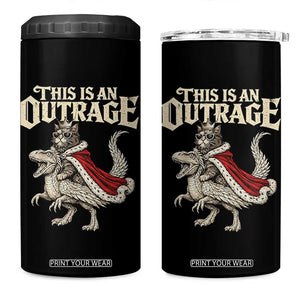 This Is an Outrage Royal Cat 4 in 1 Can Cooler Tumbler Funny Princess Cat Riding Dragon Fantasy TS02 One Size: 16 oz Black Print Your Wear