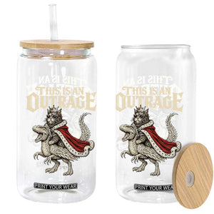 This Is an Outrage Royal Cat Glass Can Funny Princess Cat Riding Dragon Fantasy TS02 Print Your Wear
