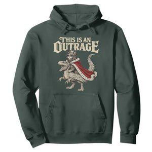 This Is an Outrage Royal Cat Hoodie Funny Princess Cat Riding Dragon Fantasy TS02 Dark Forest Green Print Your Wear