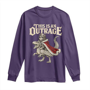 This Is an Outrage Royal Cat Long Sleeve Shirt Funny Princess Cat Riding Dragon Fantasy TS02 Purple Print Your Wear