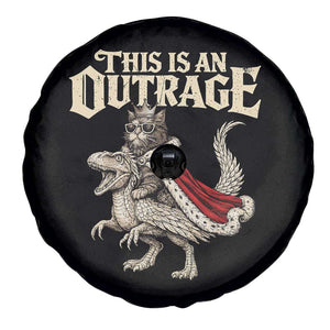 This Is an Outrage Royal Cat Spare Tire Cover Funny Princess Cat Riding Dragon Fantasy TS02 Print Your Wear