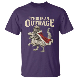 This Is an Outrage Royal Cat T Shirt Funny Princess Cat Riding Dragon Fantasy TS02 Purple Print Your Wear