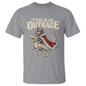 This Is an Outrage Royal Cat T Shirt Funny Princess Cat Riding Dragon Fantasy TS02 Sport Gray Print Your Wear