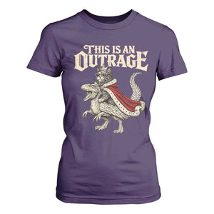 This Is an Outrage Royal Cat T Shirt For Women Funny Princess Cat Riding Dragon Fantasy TS02 Purple Print Your Wear