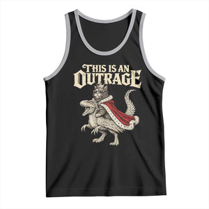 This Is an Outrage Royal Cat Tank Top Funny Princess Cat Riding Dragon Fantasy TS02 Black Athletic Heather Print Your Wear