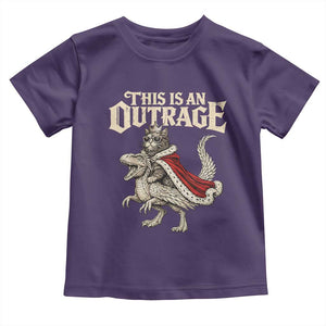 This Is an Outrage Royal Cat Toddler T Shirt Funny Princess Cat Riding Dragon Fantasy TS02 Purple Print Your Wear