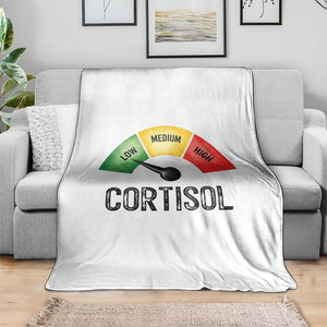 Funny Low Cortisol Stress Meter Throw Blanket Low Medium High Anxiety Humor TS02 Print Your Wear