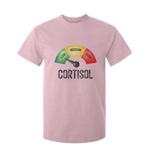 Funny Low Cortisol Stress Meter T Shirt For Kid Low Medium High Anxiety Humor TS02 Light Pink Print Your Wear