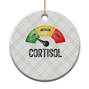Funny Low Cortisol Stress Meter Ceramic Ornament Low Medium High Anxiety Humor TS02 1pc Christmas Plaid Print Your Wear