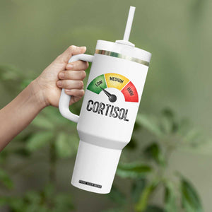Funny Low Cortisol Stress Meter Tumbler With Handle Low Medium High Anxiety Humor TS02 Print Your Wear