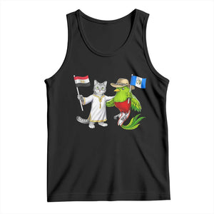 Egypt and Guatemala Friendship Heritage Pride Tank Top Cute Cat and Quetzal Holding Flag TS02 Black Print Your Wear