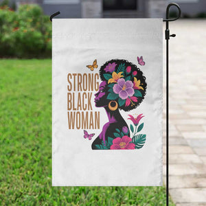 Strong Black Woman Floral Afro Garden Flag Empowering Black Queen Pride Celebrating Melanin and Strength TS02 Print Your Wear