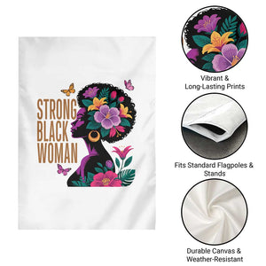 Strong Black Woman Floral Afro Garden Flag Empowering Black Queen Pride Celebrating Melanin and Strength TS02 Print Your Wear
