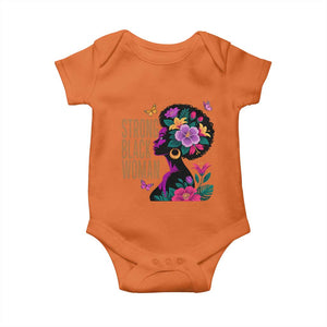Strong Black Woman Floral Afro Baby Onesie Empowering Black Queen Pride Celebrating Melanin and Strength TS02 Orange Print Your Wear