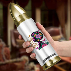 Strong Black Woman Floral Afro Bullet Tumbler Empowering Black Queen Pride Celebrating Melanin and Strength TS02 Print Your Wear