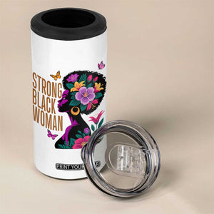 Strong Black Woman Floral Afro 4 in 1 Can Cooler Tumbler Empowering Black Queen Pride Celebrating Melanin and Strength TS02 Print Your Wear