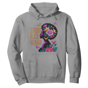 Strong Black Woman Floral Afro Hoodie Empowering Black Queen Pride Celebrating Melanin and Strength TS02 Sport Gray Print Your Wear