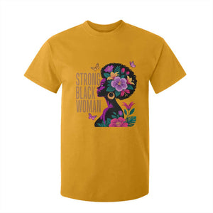 Strong Black Woman Floral Afro T Shirt For Kid Empowering Black Queen Pride Celebrating Melanin and Strength TS02 Gold Print Your Wear