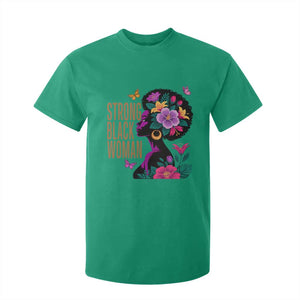 Strong Black Woman Floral Afro T Shirt For Kid Empowering Black Queen Pride Celebrating Melanin and Strength TS02 Irish Green Print Your Wear